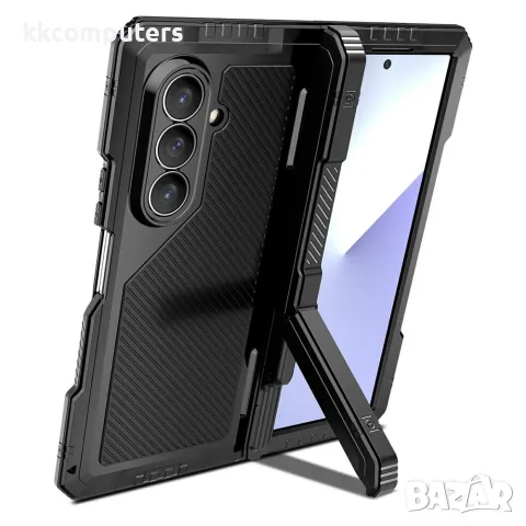 За Samsung Galaxy Z Fold8 Ultra Алуминиев Силиконов Калъф със Скрита Стойка и PET Скрийн Протектор –