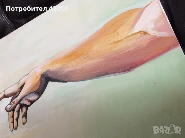 Картина с маслени бои, “Сътворението на света” на Микеланджело, Нова!, снимка 6 - Картини - 47823325