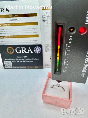 Сребърен пръстен с мойсанит (Диамант) 0.3 карата, снимка 12 - Пръстени - 53331585