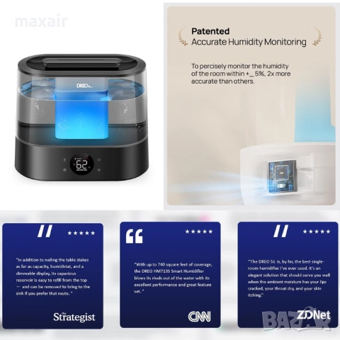 Ултразвуков овлажнител за въздух DREO 420S*Гаранция 2 години, снимка 3 - Овлажнители и пречистватели за въздух - 52776086