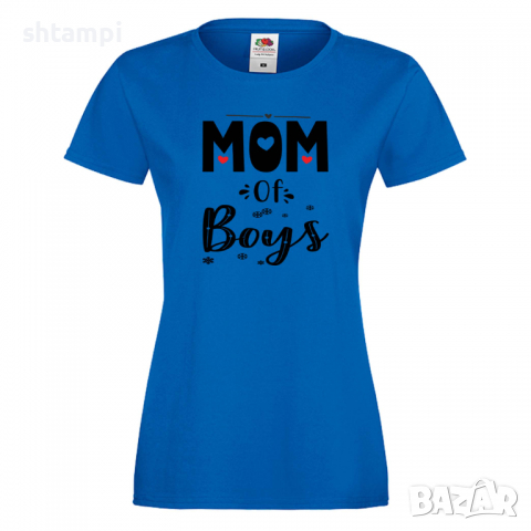 Дамска тениска Mom Of Boys,Празник на Майката,Подарък,Изненада,Рожден Ден, снимка 4 - Тениски - 36297075