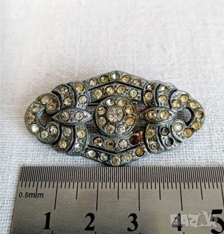 ⚜️ Винтидж руска брошка в стил Art Deco ⚜️, снимка 3 - Антикварни и старинни предмети - 39790739