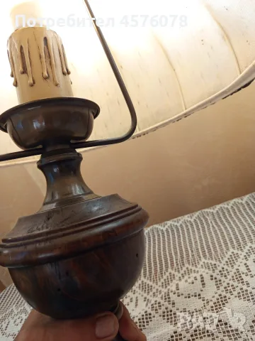 нощна лампа с абажур от плат, снимка 3 - Настолни лампи - 55779386