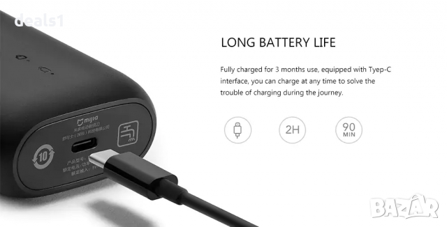 Xiaomi Mijia Електрическа самобръсначка USB Зареждане Водоустройчива, снимка 5 - Електрически самобръсначки - 36123902