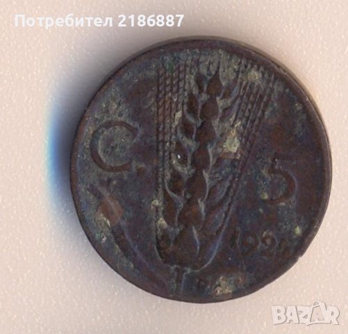 Италия 5 чентизими 1925 година , снимка 1