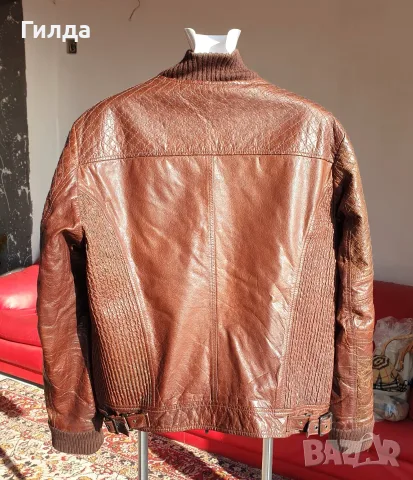 кожено бомбър яке топло размер XL 50 52 Roberto Cavalli налично, снимка 3 - Якета - 55988953