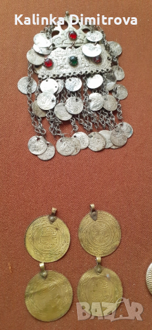 Старинни накити за глава-трепки и монети., снимка 3 - Колекции - 44699393