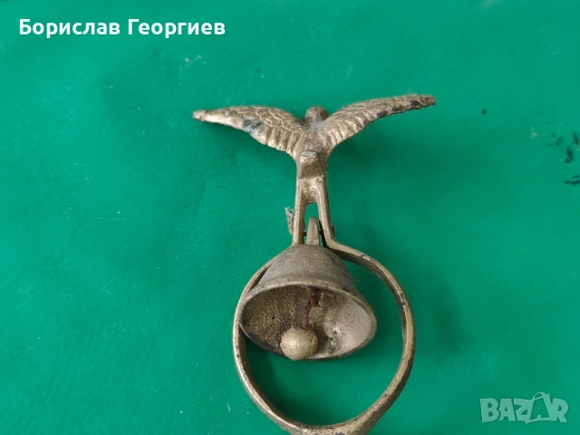 ЗВЪНЧЕ КАМБАНКА НАКИТ ЗА КОН СБРУЯ СТАРИННА БРОНЗ ОРЕЛ АПЛИКАЦИЯ, снимка 4 - Антикварни и старинни предмети - 52477769