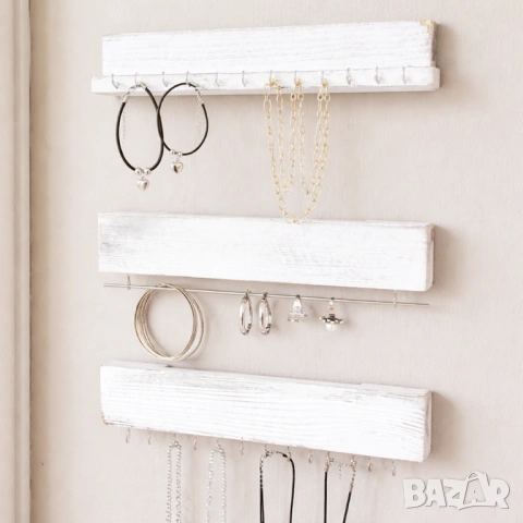 Органайзер за бижута за стена с кукички закачалка бижутерски магазин