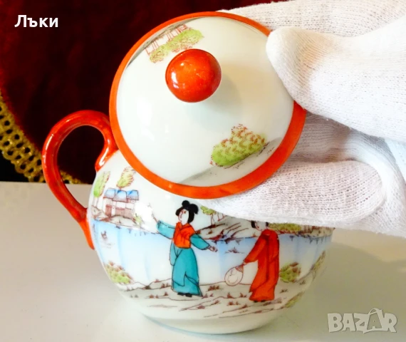 Захарница японски порцелан 400 мл. , снимка 4 - Антикварни и старинни предмети - 51221222