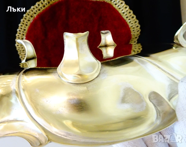 Бронзова фруктиера,салатиера,на крачета,барок. , снимка 6 - Антикварни и старинни предмети - 51659746