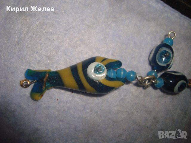 Лот РИСУВАНО ЦВЕТНО СТЪКЛО Тип МУРАНО СЛОНЧЕТА РИБА БРОНЗОВА КАМБАНКА ОКО на НАЗАР ТАЛИСМАНИ 24441, снимка 12 - Колекции - 35996836