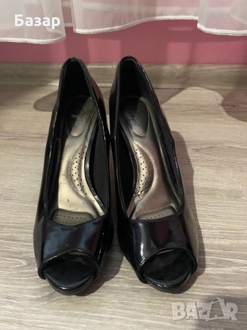 Обувки на висок ток токчета лачени черни, снимка 3 - Дамски обувки на ток - 34766965