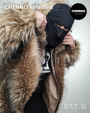 URBANCODE LONDON мъжко дълго яке • палто от изкуствен косъм с качулка – размер L 