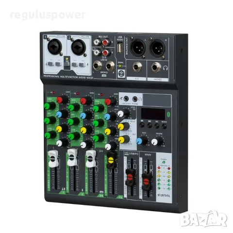 Смесителен пулт RP - MIX 6BT,DJ Mixer, Bluetooth, Usb player, 3 Band EQ, FX, Plug and Play , снимка 3 - Ресийвъри, усилватели, смесителни пултове - 49416602