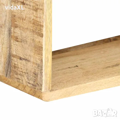 vidaXL Кубични рафтове за стена, 3 части, мангово дърво масив, снимка 3 - Етажерки - 56146553