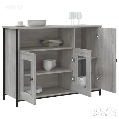 vidaXL Сайдборд, сив сонома, 100x35x75 см, инженерно дърво, снимка 4 - Бюфети - 56148173