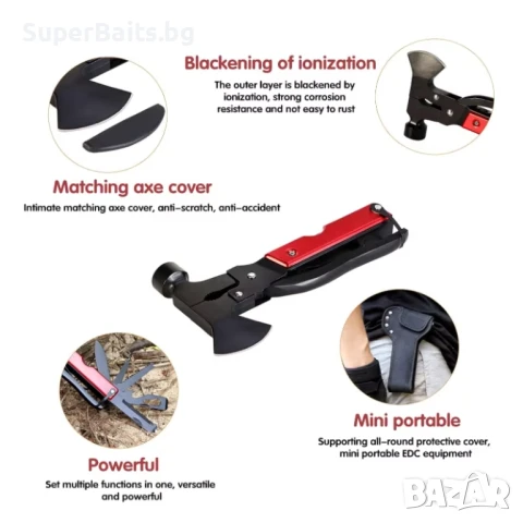Къмпинг MultiTool - Брадвичка 16 в 1, снимка 3 - Екипировка - 50898159