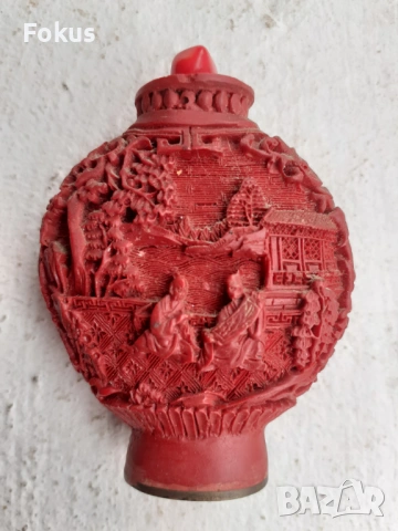 Старо китайско шишенце за парфюм лак цинобар Cinnabar Laquer