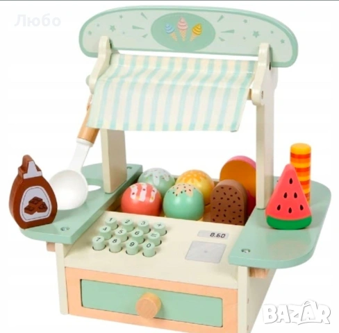 Дървен щанд за сладолед- Mini Matters, снимка 2 - Други игри - 53451003