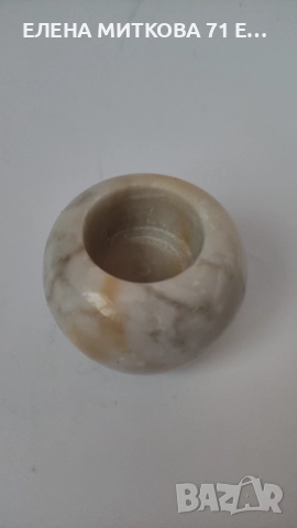 Малък,но тежък свещник от мрамор, снимка 2 - Декорация за дома - 52931294