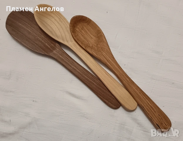 Дървени издълбани бъркалки 3 броя. , снимка 4 - Съдове за готвене - 53080557