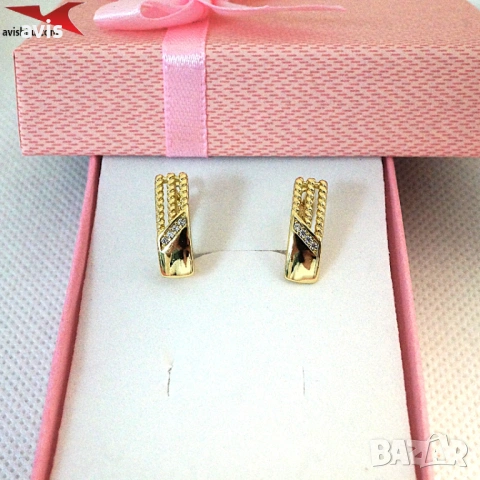 Обеци с 14К златно покритие 2141847