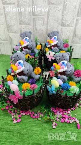 Великденска кашпа с мече!!!, снимка 7 - Декорация за дома - 49852136