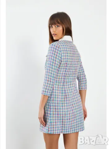 Glamorous - Рокля от туид с принт и джобове, снимка 4 - Рокли - 48275684