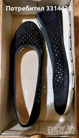 Gabor, велурени балеринки, тъмносини 39, снимка 2 - Дамски ежедневни обувки - 52283925