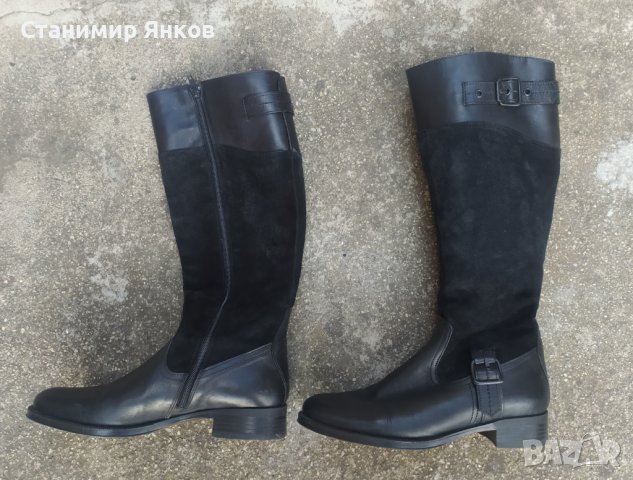 Дамски ботуши от естествена кожа и велур 