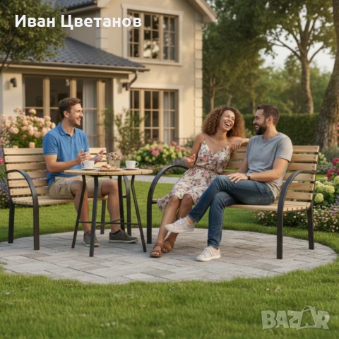 Градинска пейка - красива и практична 120 х 60 х 80 см, снимка 2 - Градински мебели, декорация  - 53728619