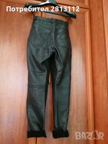 Дамски панталон от естествена кожа с подплата, снимка 6 - Панталони - 53219043