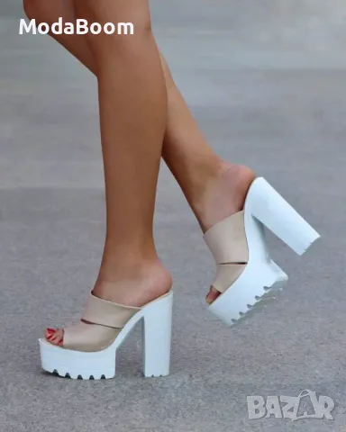 Чехли на ток - Кожа, снимка 3 - Чехли - 48124026