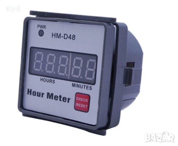 Мото часовник HM-D48 за ДИЗЕЛОВИ БЕНЗИНОВИ И ЕЛЕКТРИЧЕСКИ ДВИГАТЕЛИ  0‑999.99h  AC 12 до 220V 