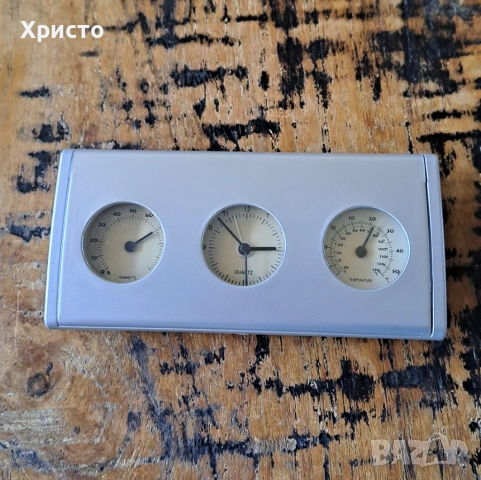 часовник с будилник, термометър и хидрометър за бюро разни, снимка 15 - Други - 13454690