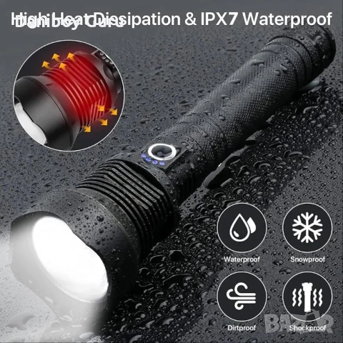 Далекобоен  Акумулаторен LED фенер супер  фенер с 10000 лумена , снимка 3 - Екипировка - 51297248