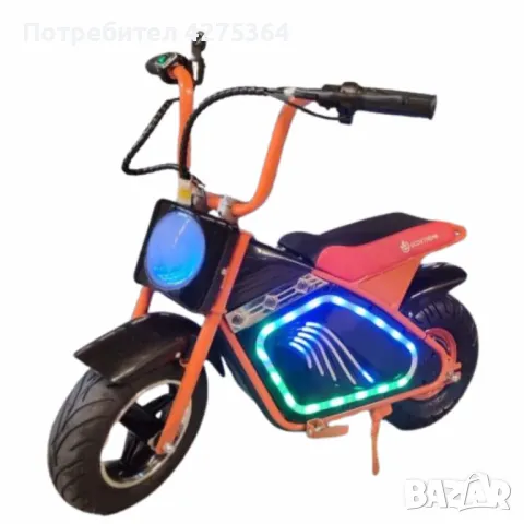 Детски електрически мотоциклет WOLONG, 350W, 36V, Bluetooth високоговорител, снимка 7 - Велосипеди - 49737415