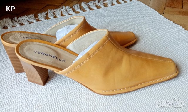 Чисто нови кожени чехли VERONELLA 38 номер , снимка 9 - Чехли - 42024941