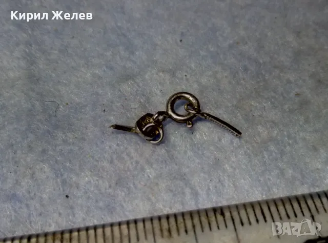 СТАРА СРЕБЪРНА ЗАКОПЧАЛКА СРЕБРО 925 с БЯЛА ПОЗЛАТА КАРАБИНКА За ВЕРИЖКА ГРИВНА КОЛИЕ СИНДЖИР 49907, снимка 4 - Други - 49517899