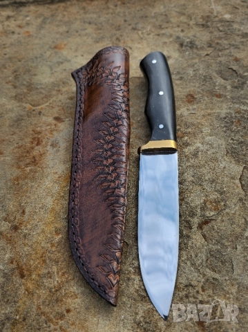 Ръчно изработен нож Черен Текстолит 