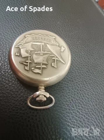 Като нов Джобен Часовник Молния Кораб Сделано в СССР Работещ , снимка 7 - Антикварни и старинни предмети - 47595165