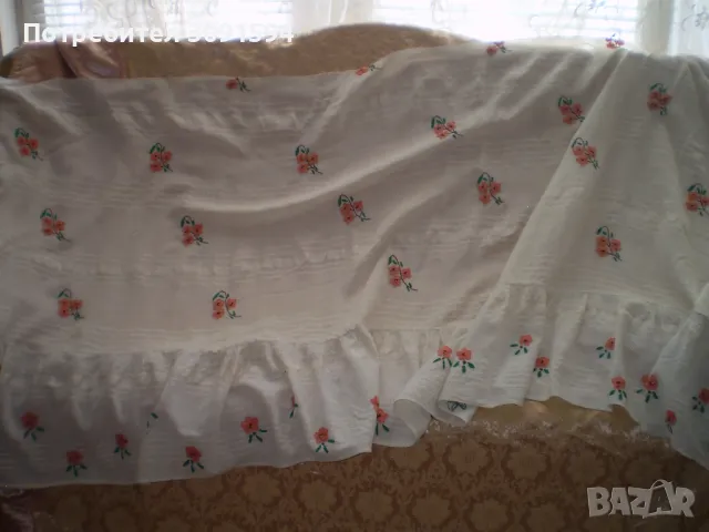 Винтич ръчно направена ръчно бродирана покривка кенар, снимка 7 - Антикварни и старинни предмети - 47259590