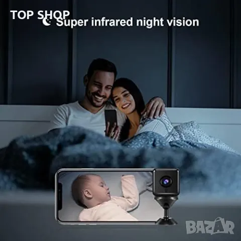 Нова Малка Безжична Шпионска Камера с Приложение и Висока Резолюция, снимка 3 - IP камери - 49956900