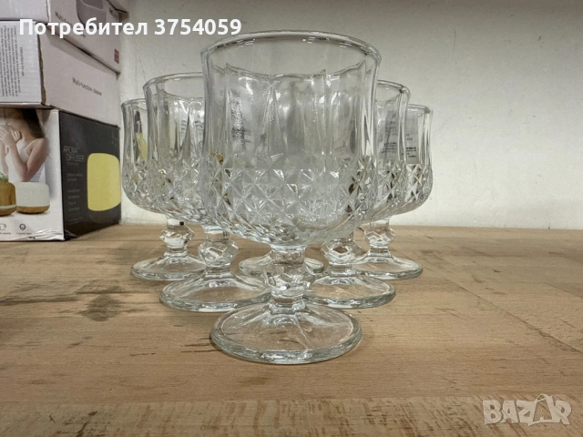 Комплект от 6 бр. чаши за вино със столчета за елегантно сервиране, снимка 3 - Чаши - 53124196