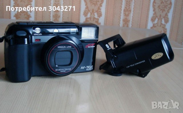 MINOLTA AF-TELE SUPER  плюс подарък "1.3х теле конвертор", снимка 3 - Фотоапарати - 39865838