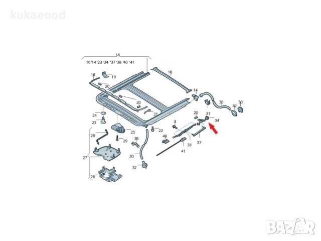Ремонтен комплект за шини за люк на Audi A4 B6, снимка 5 - Части - 51806773