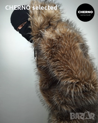 URBANCODE LONDON мъжко дълго яке • палто от изкуствен косъм с качулка – размер L , снимка 5 - Якета - 53668969