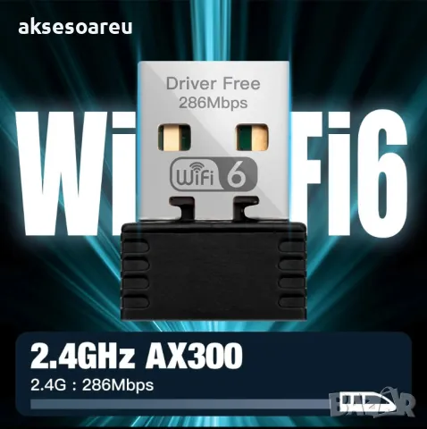 Мини USB Wi-Fi 6 адаптер AX286 WIRELESS Мрежова карта Mini USB Dongle 2.4GHz 802.11AX за интернет, снимка 10 - Мрежови адаптери - 48113480
