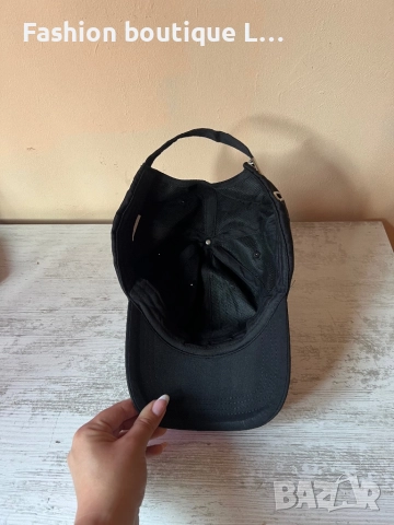 Черна дамска бейзболна шапка от текстил с регулираща се обиколка на главата 🖤, снимка 6 - Шапки - 52943931